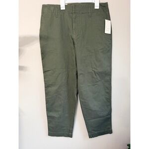 A New Day Chino Pants Womens 10 Olive Green Straight Leg High Rise NWT
